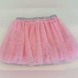 NWOT Beautees overlay tulle skirt w/silver waist band attached shorts - Pink -5